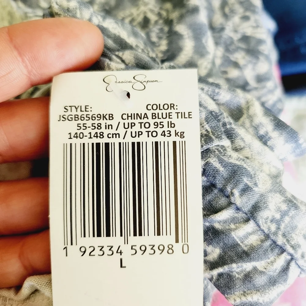 NWT JESSICA SIMPSON girls china blue tile pants